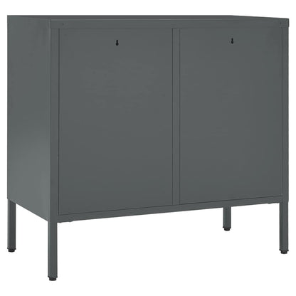 336075 vidaXL Sideboard Anthracite 75x35x70 cm Steel and Tempered Glass