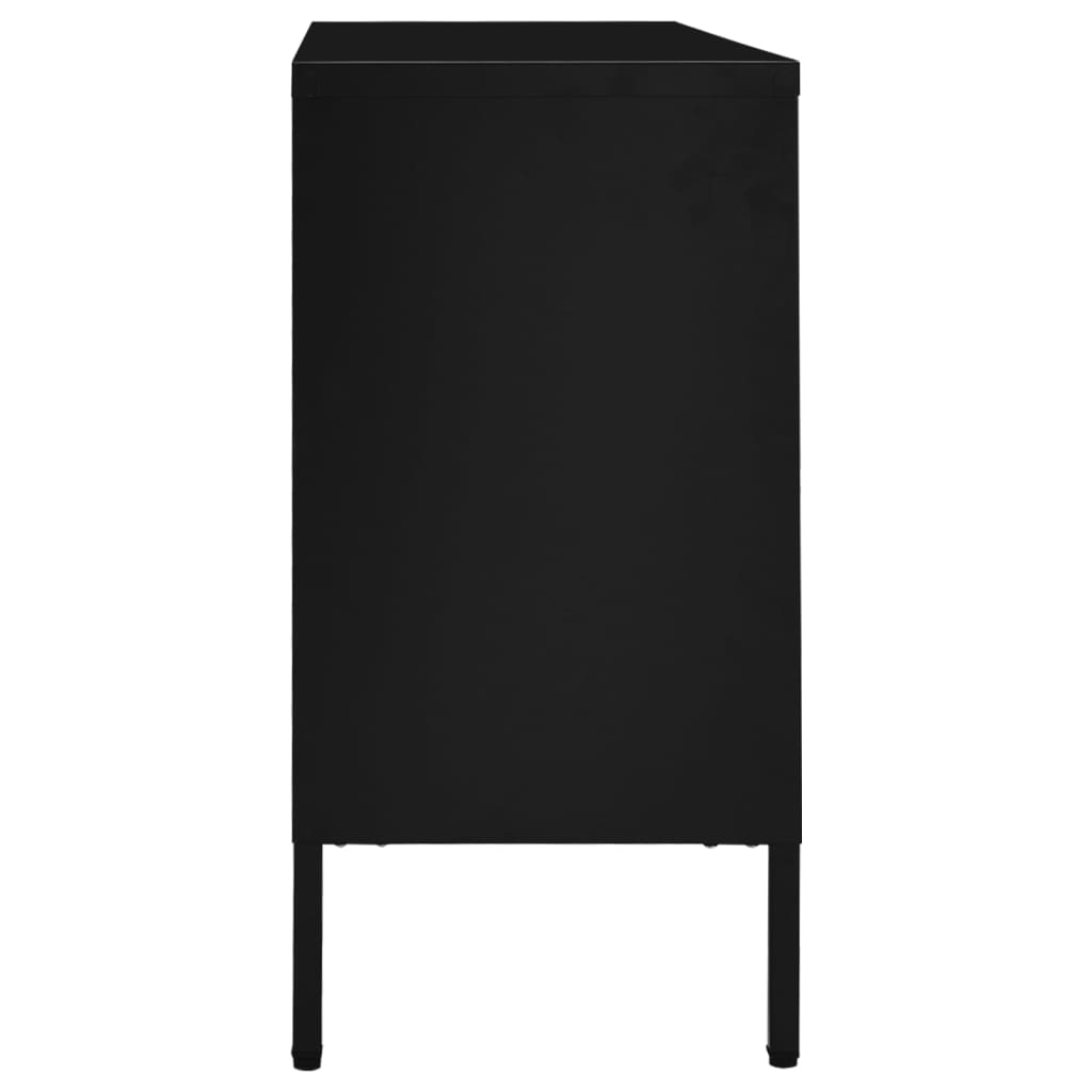 vidaXL Sideboard | Black | Steel, tempered glass | Medium | Sideboard