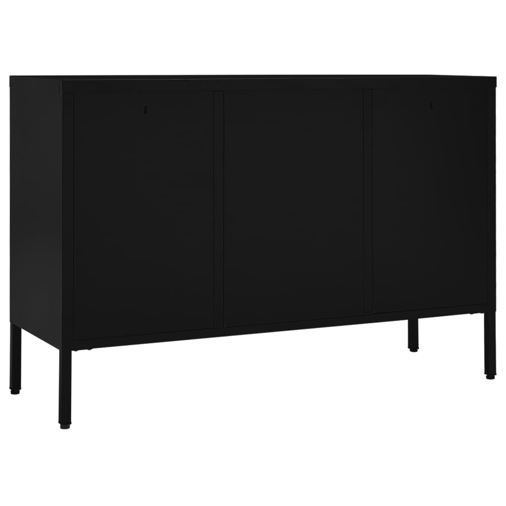vidaXL Sideboard | Black | Steel, tempered glass | Medium | Sideboard