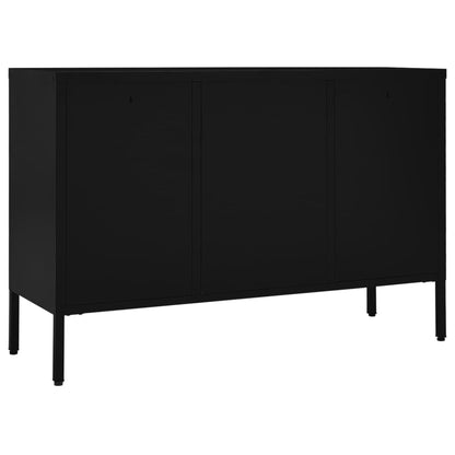 vidaXL Sideboard | Black | Steel, tempered glass | Medium | Sideboard