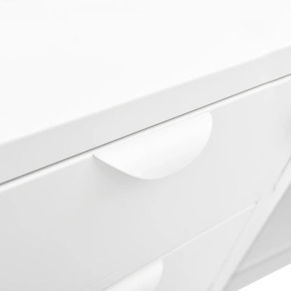 vidaXL Sideboard White 105x35x70 cm Steel and Tempered Glass