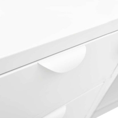 336077 vidaXL Sideboard White 105x35x70 cm Steel and Tempered Glass