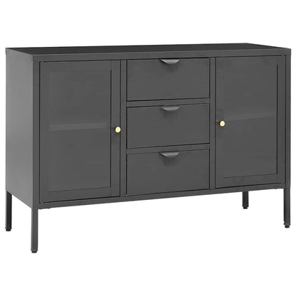 336078 vidaXL Sideboard Anthracite 105x35x70 cm Steel and Tempered Glass