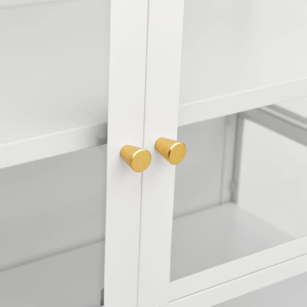 vidaXL Display Cabinet White 90x40x180 cm Steel and Tempered Glass