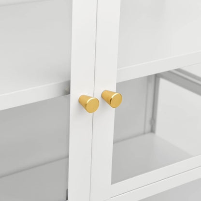 vidaXL Display Cabinet White 90x40x180 cm Steel and Tempered Glass
