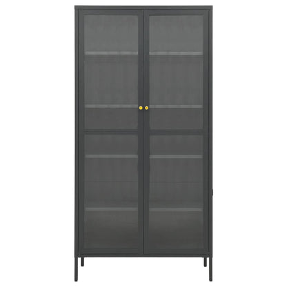 vidaXL Display Cabinet Anthracite 90x40x180 cm Steel and Tempered Glass