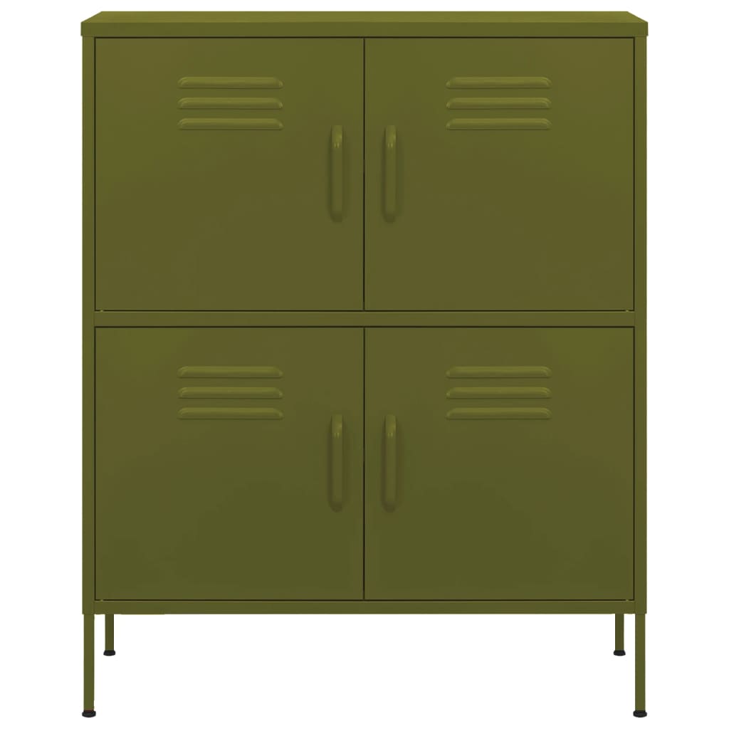vidaXL Storage Cabinet Olive Green 80x35x101.5 cm Steel