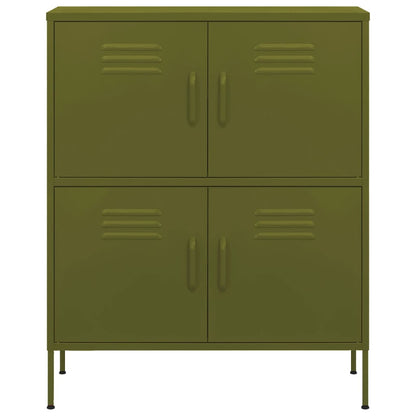 vidaXL Storage Cabinet Olive Green 80x35x101.5 cm Steel