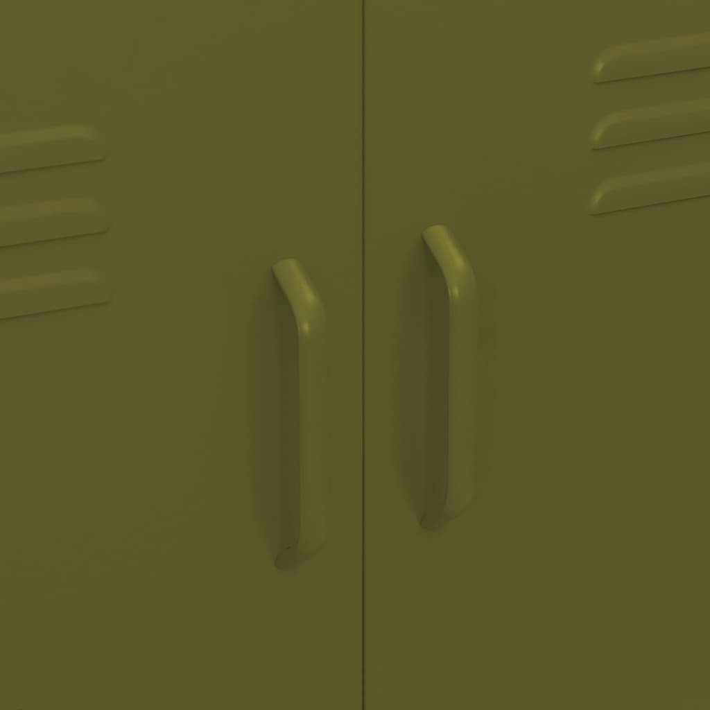 vidaXL Storage Cabinet Olive Green 80x35x101.5 cm Steel
