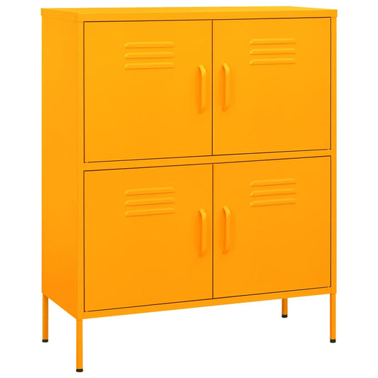 vidaXL Storage Cabinet | Mustard Yellow | Steel | Medium | Storage Cabinet