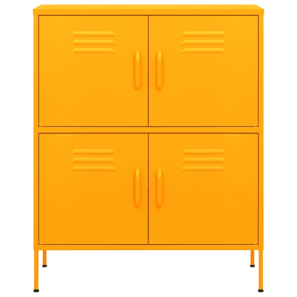 vidaXL Storage Cabinet | Mustard Yellow | Steel | Medium | Storage Cabinet