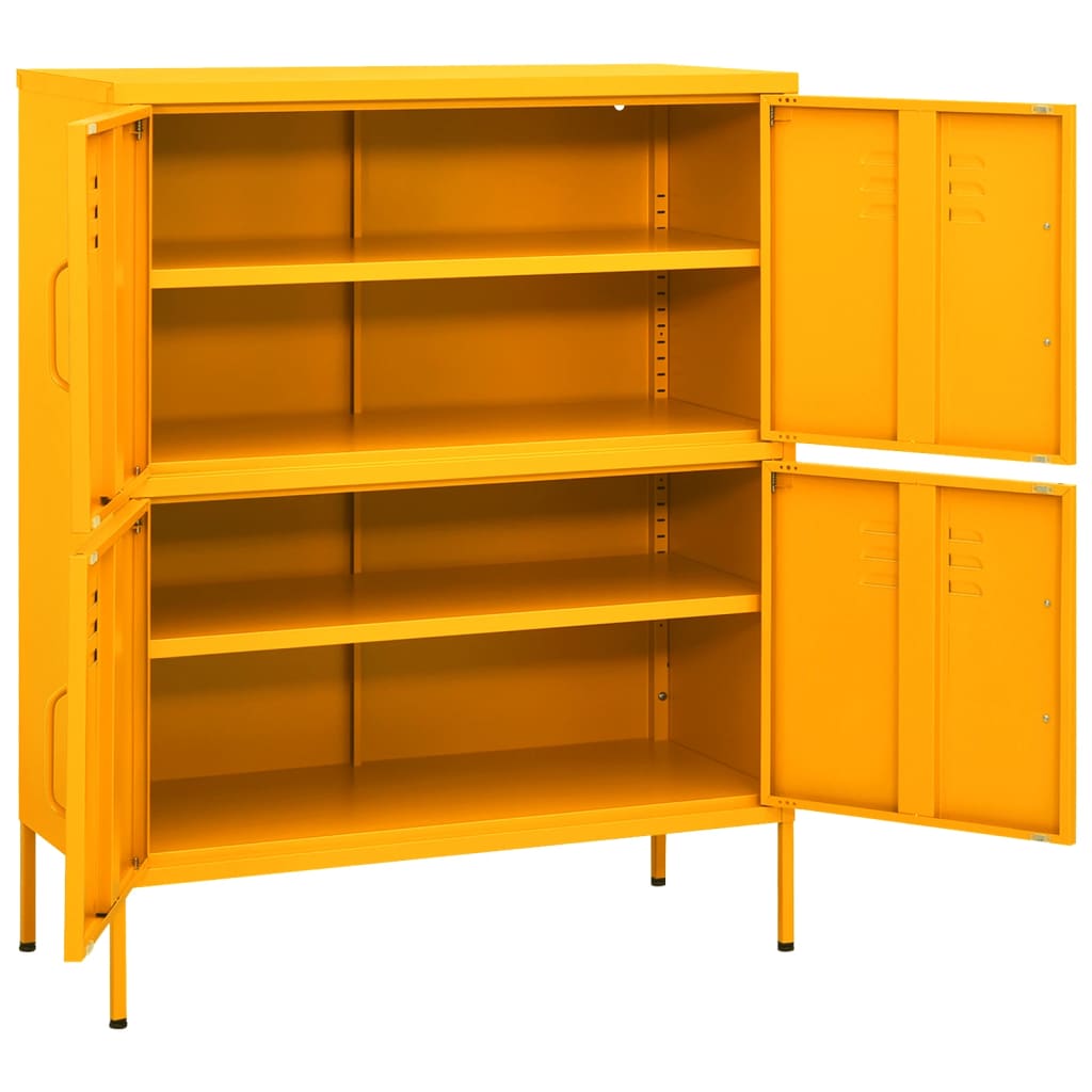 vidaXL Storage Cabinet | Mustard Yellow | Steel | Medium | Storage Cabinet