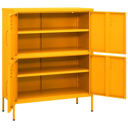 vidaXL Storage Cabinet | Mustard Yellow | Steel | Medium | Storage Cabinet