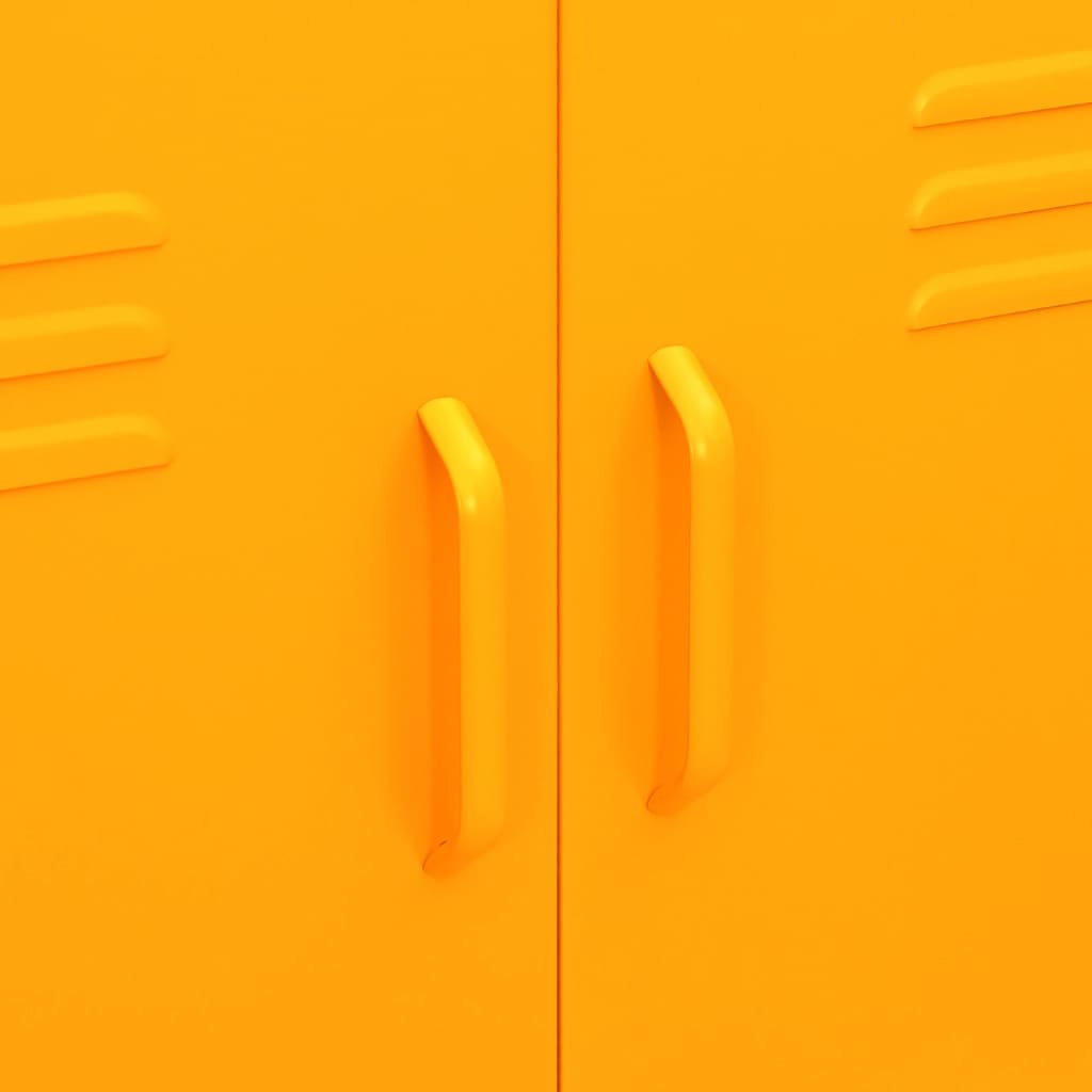 vidaXL Storage Cabinet | Mustard Yellow | Steel | Medium | Storage Cabinet