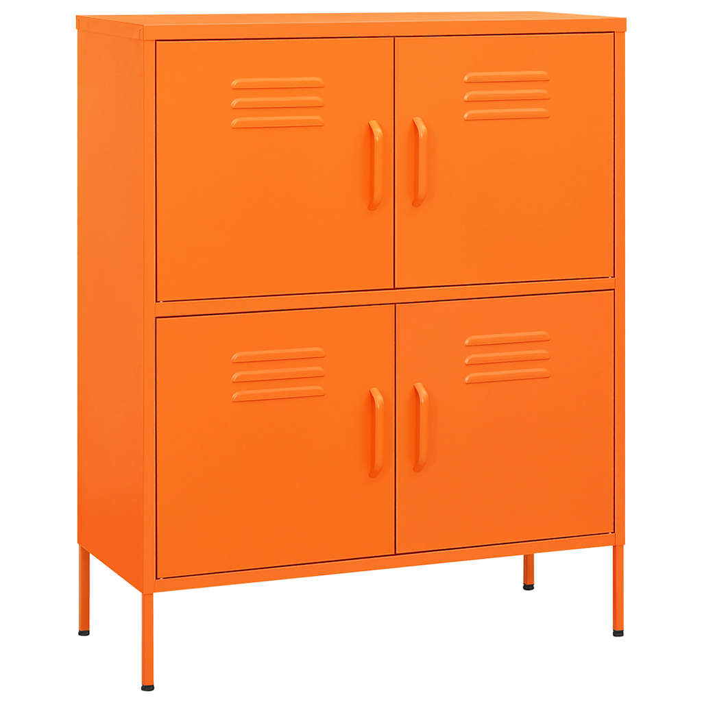336138 vidaXL Storage Cabinet Orange 80x35x101,5 cm Steel