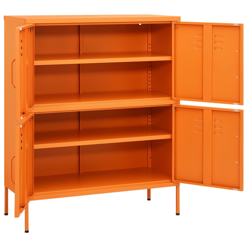 vidaXL Storage Cabinet | Orange | Steel | Medium | Storage Cabinet | Rectangular