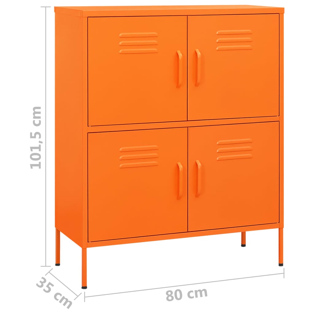 vidaXL Storage Cabinet | Orange | Steel | Medium | Storage Cabinet | Rectangular