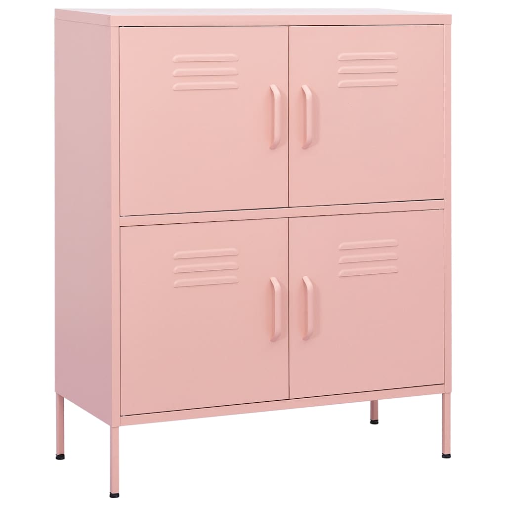 336139 vidaXL Storage Cabinet Pink 80x35x101,5 cm Steel