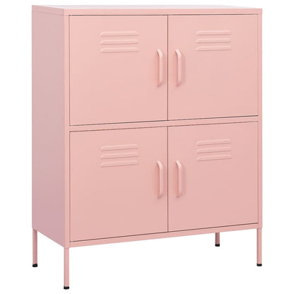 336139 vidaXL Storage Cabinet Pink 80x35x101,5 cm Steel