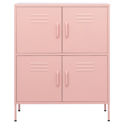 vidaXL Storage Cabinet Pink 80x35x101.5 cm Steel