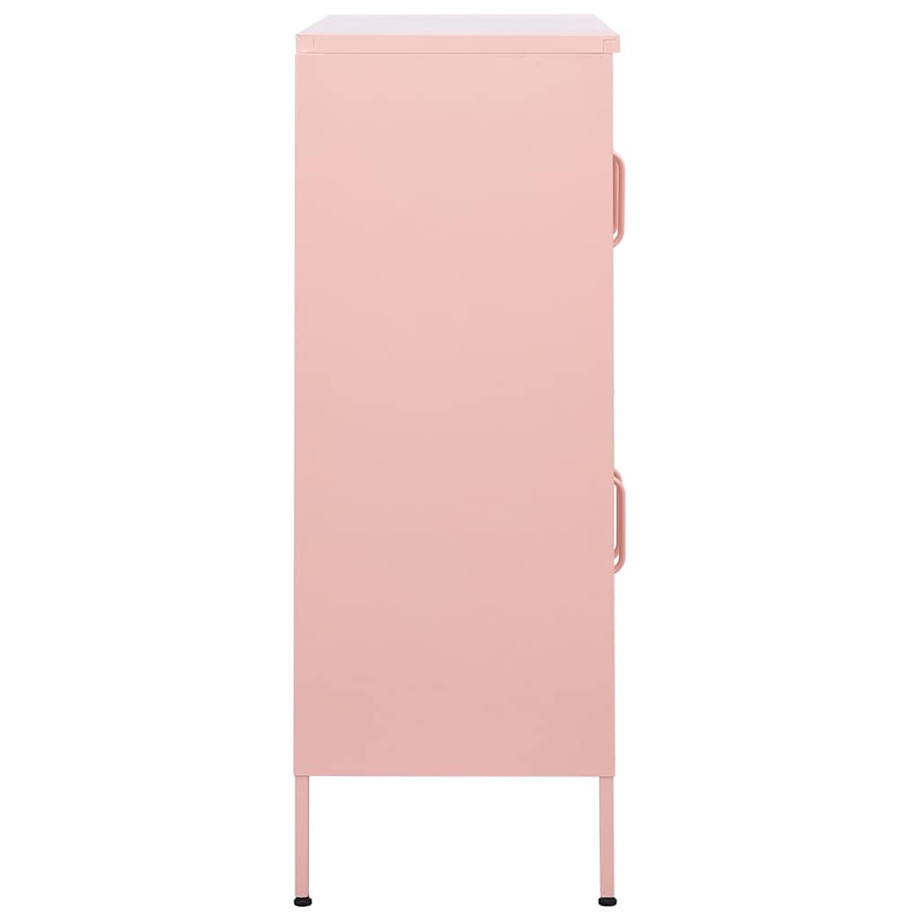 336139 vidaXL Storage Cabinet Pink 80x35x101,5 cm Steel