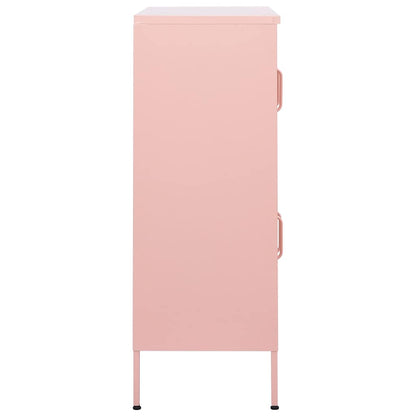336139 vidaXL Storage Cabinet Pink 80x35x101,5 cm Steel