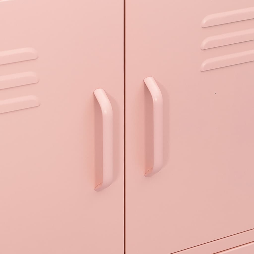 336139 vidaXL Storage Cabinet Pink 80x35x101,5 cm Steel