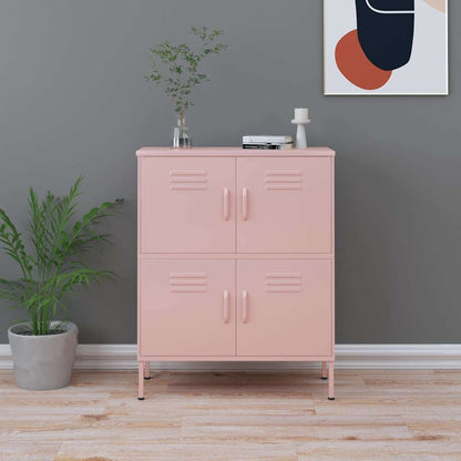 336139 vidaXL Storage Cabinet Pink 80x35x101,5 cm Steel