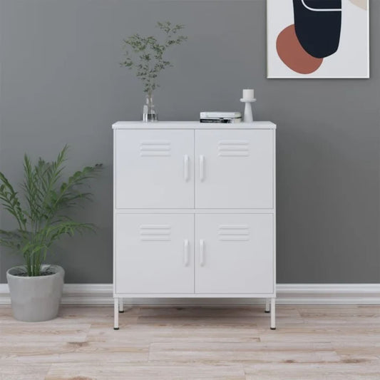 vidaXL Storage Cabinet | White | Steel | 80 x 35 x 101.5 cm
