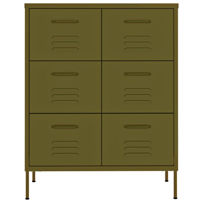 vidaXL Drawer Cabinet Olive Green 80x35x101.5 cm Steel