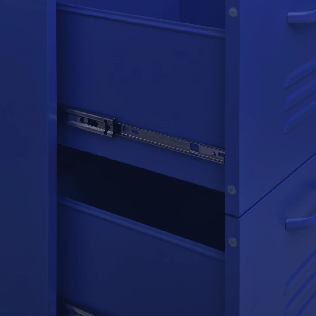vidaXL Drawer Cabinet Navy Blue 80x35x101.5 cm Steel