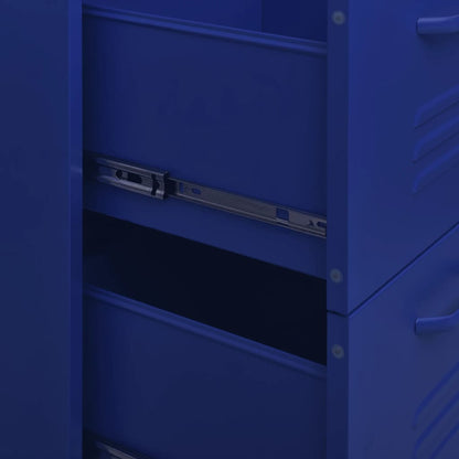 vidaXL Drawer Cabinet Navy Blue 80x35x101.5 cm Steel