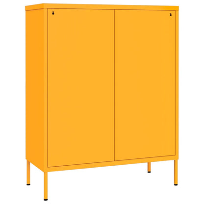 vidaXL Drawer Cabinet Mustard Yellow 80x35x101.5 cm Steel