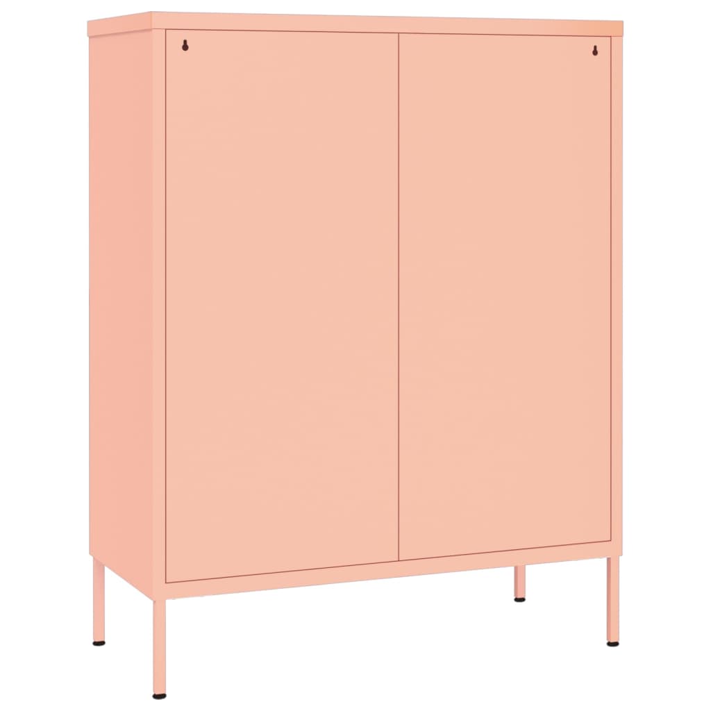 vidaXL Drawer Cabinet | Pink | Steel | Large | Drawer Cabinet | Rectangular