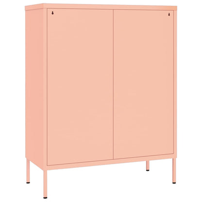 vidaXL Drawer Cabinet | Pink | Steel | Large | Drawer Cabinet | Rectangular