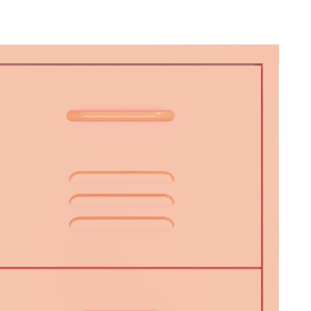 vidaXL Drawer Cabinet | Pink | Steel | Large | Drawer Cabinet | Rectangular