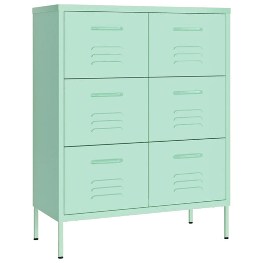 vidaXL Drawer Cabinet | Mint | Steel | Medium | Levelers | Drawer Cabinet