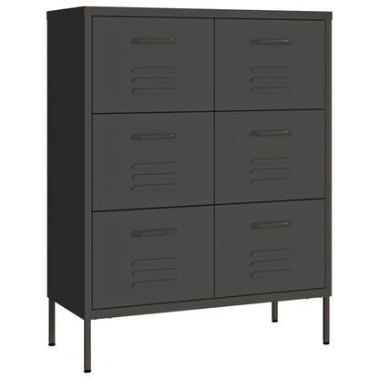 vidaXL Drawer Cabinet | Anthracite | Steel | Medium | Drawer Cabinet