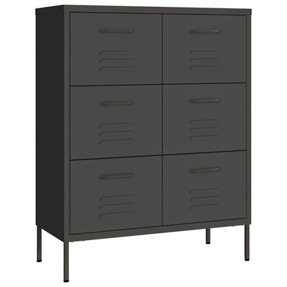 336150 vidaXL Drawer Cabinet Anthracite 80x35x101,5 cm Steel