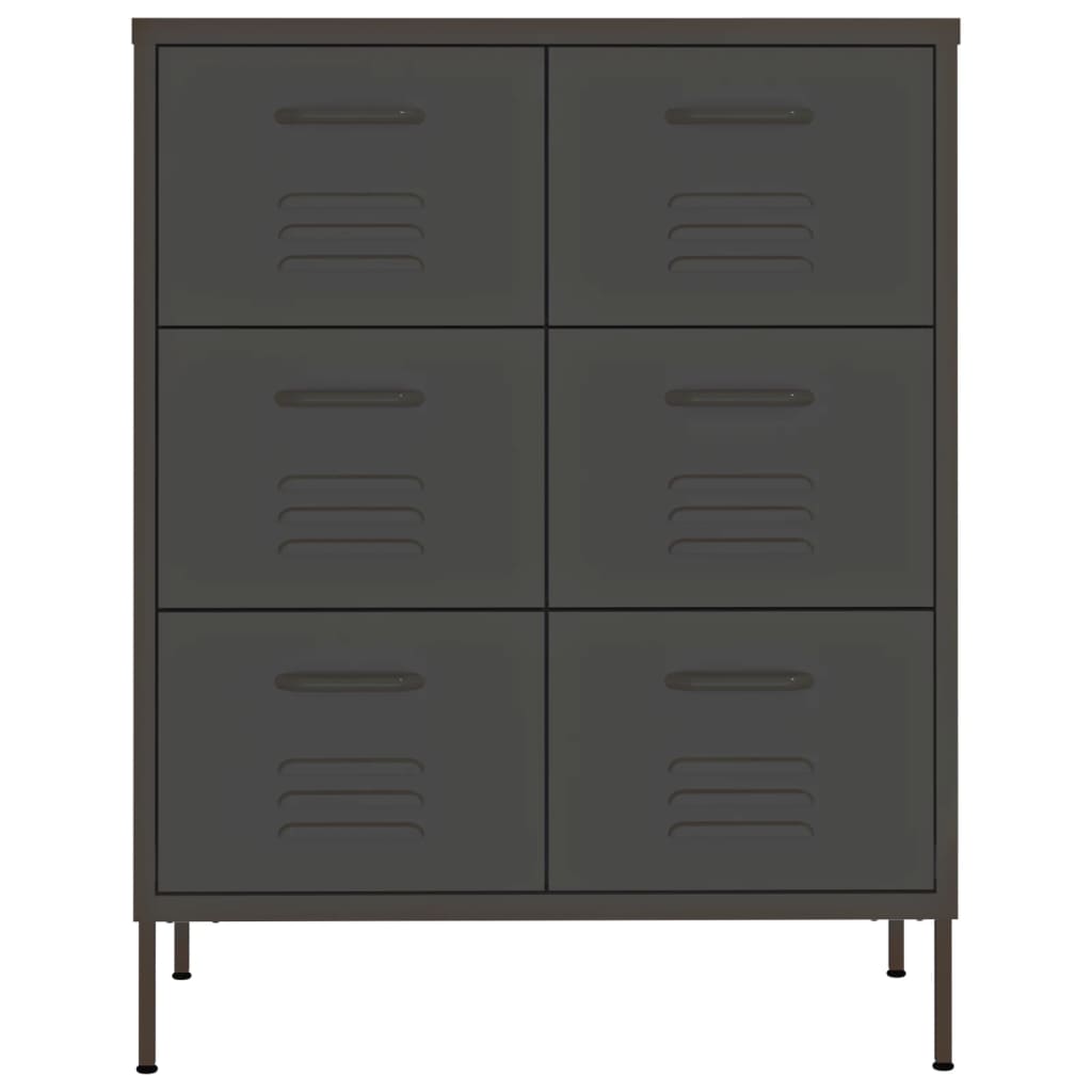 vidaXL Drawer Cabinet | Anthracite | Steel | Medium | Drawer Cabinet