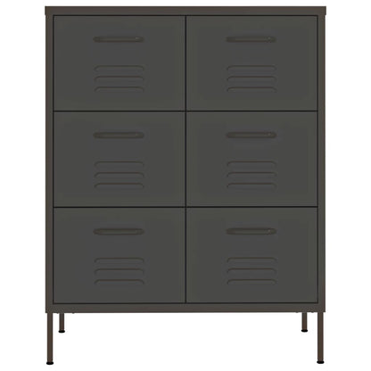 vidaXL Drawer Cabinet | Anthracite | Steel | Medium | Drawer Cabinet