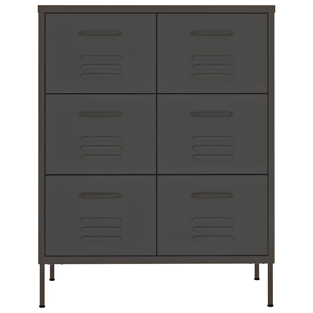336150 vidaXL Drawer Cabinet Anthracite 80x35x101,5 cm Steel