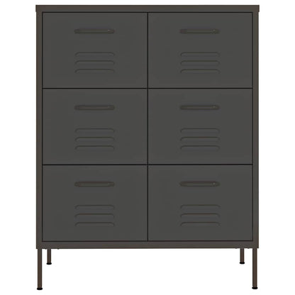 336150 vidaXL Drawer Cabinet Anthracite 80x35x101,5 cm Steel