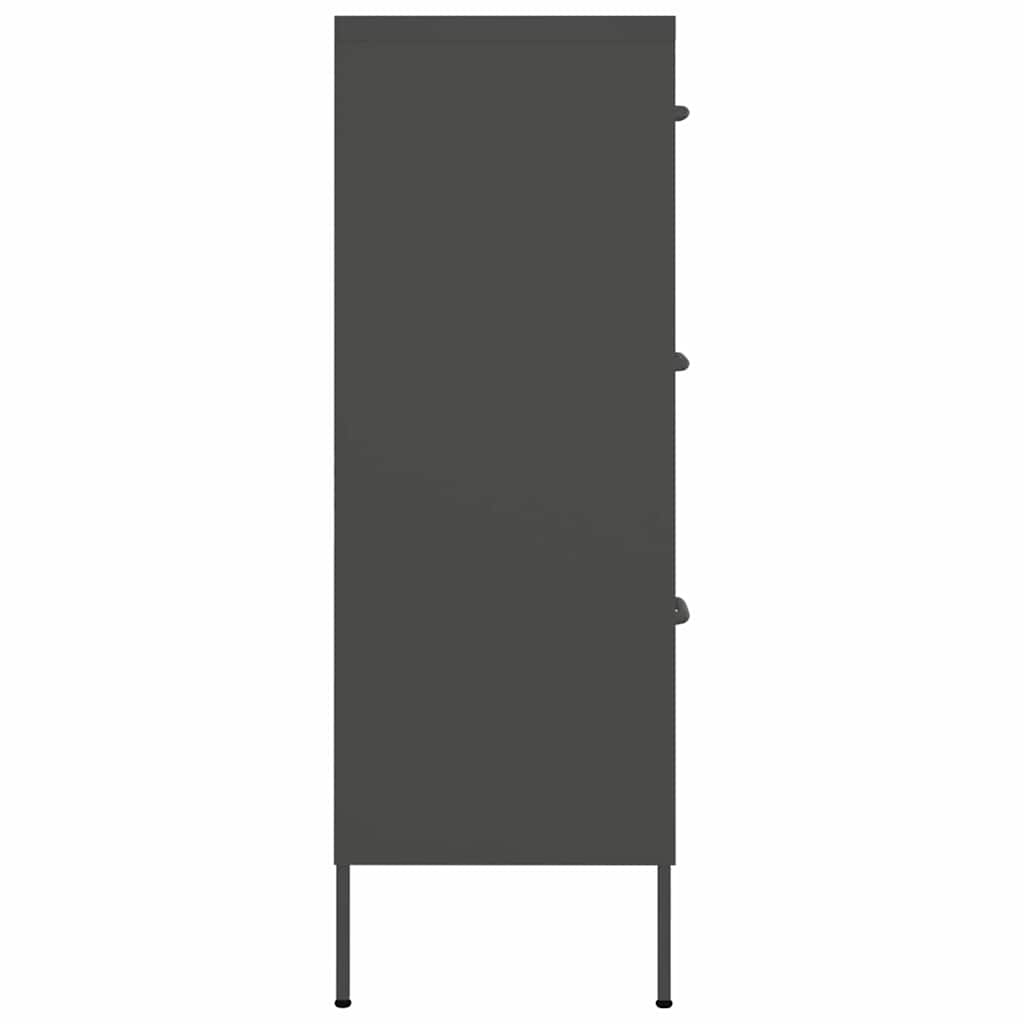 336150 vidaXL Drawer Cabinet Anthracite 80x35x101,5 cm Steel