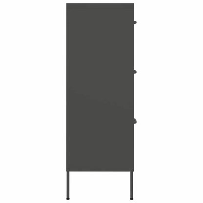 336150 vidaXL Drawer Cabinet Anthracite 80x35x101,5 cm Steel
