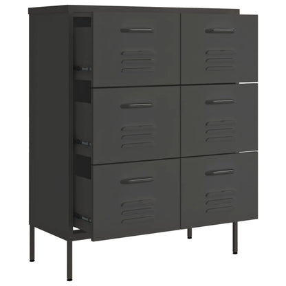 vidaXL Drawer Cabinet | Anthracite | Steel | Medium | Drawer Cabinet