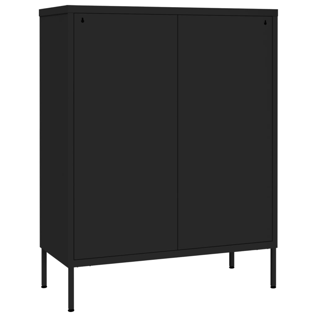 vidaXL Drawer Cabinet Black 80x35x101.5 cm Steel