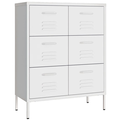 vidaXL Drawer Cabinet | White | Steel | Medium | Fully Extendable