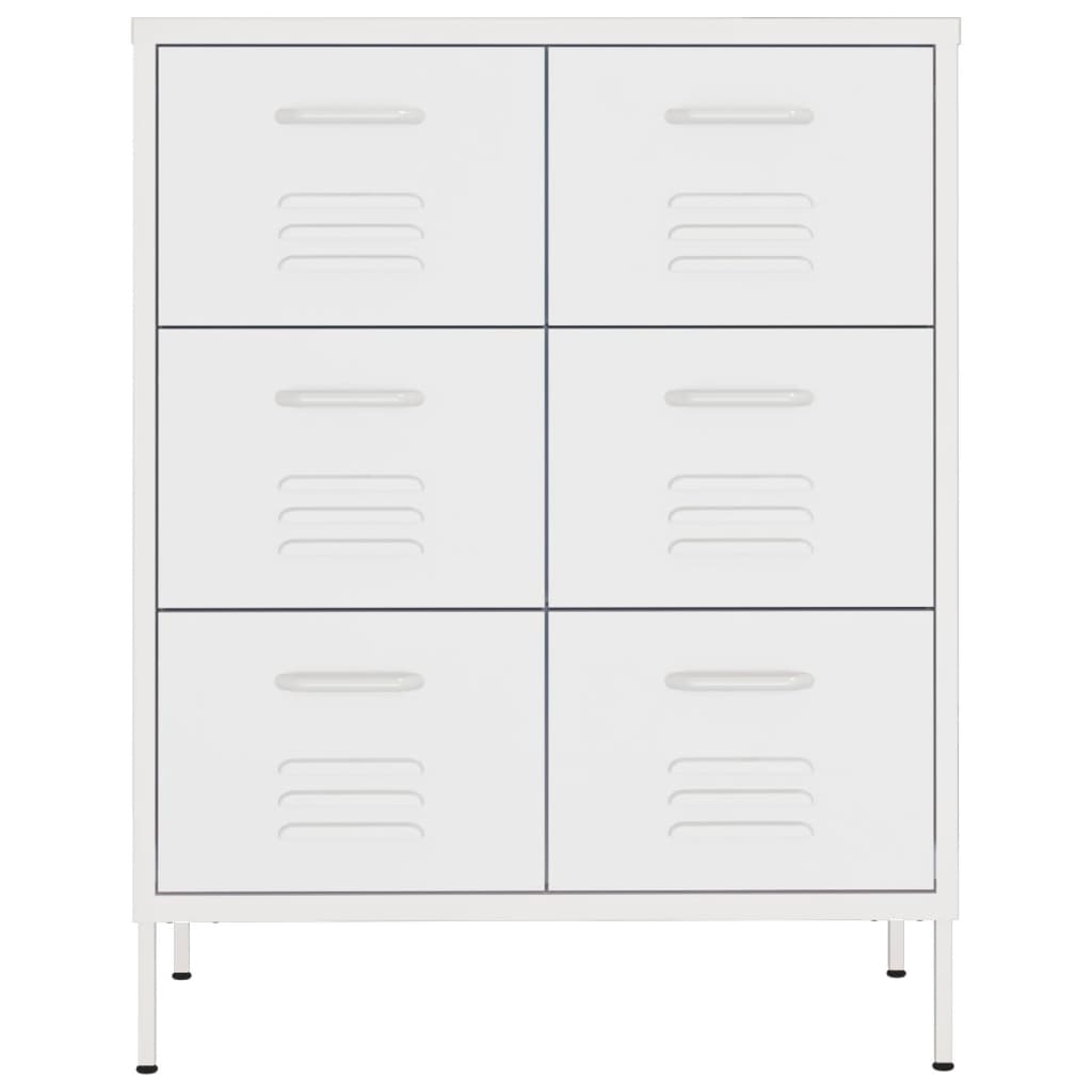 vidaXL Drawer Cabinet | White | Steel | Medium | Fully Extendable