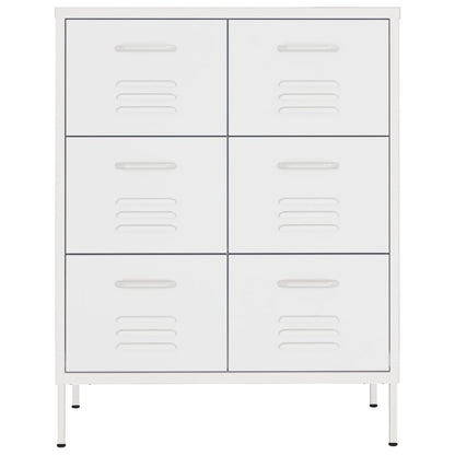 vidaXL Drawer Cabinet | White | Steel | Medium | Fully Extendable